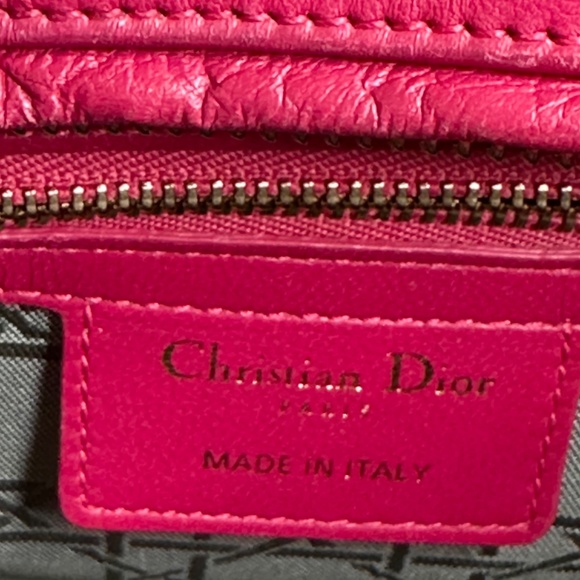 Large Lady Dior Pink Lambskin Handbag - Picture 7 of 11